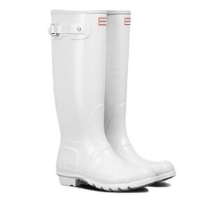 Hunter White Knee-High Rain Boots